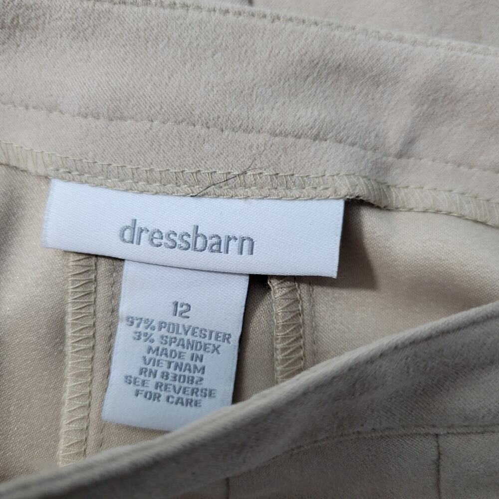 DressBarn Tan  A- Line Midi Flared Hem Skirt Size 12   102924-0950 - Picture 3 of 4
